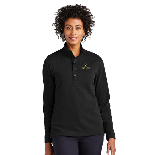 High Limit Club, Women’s Mid-Layer Stretch 1/2-Button - Black