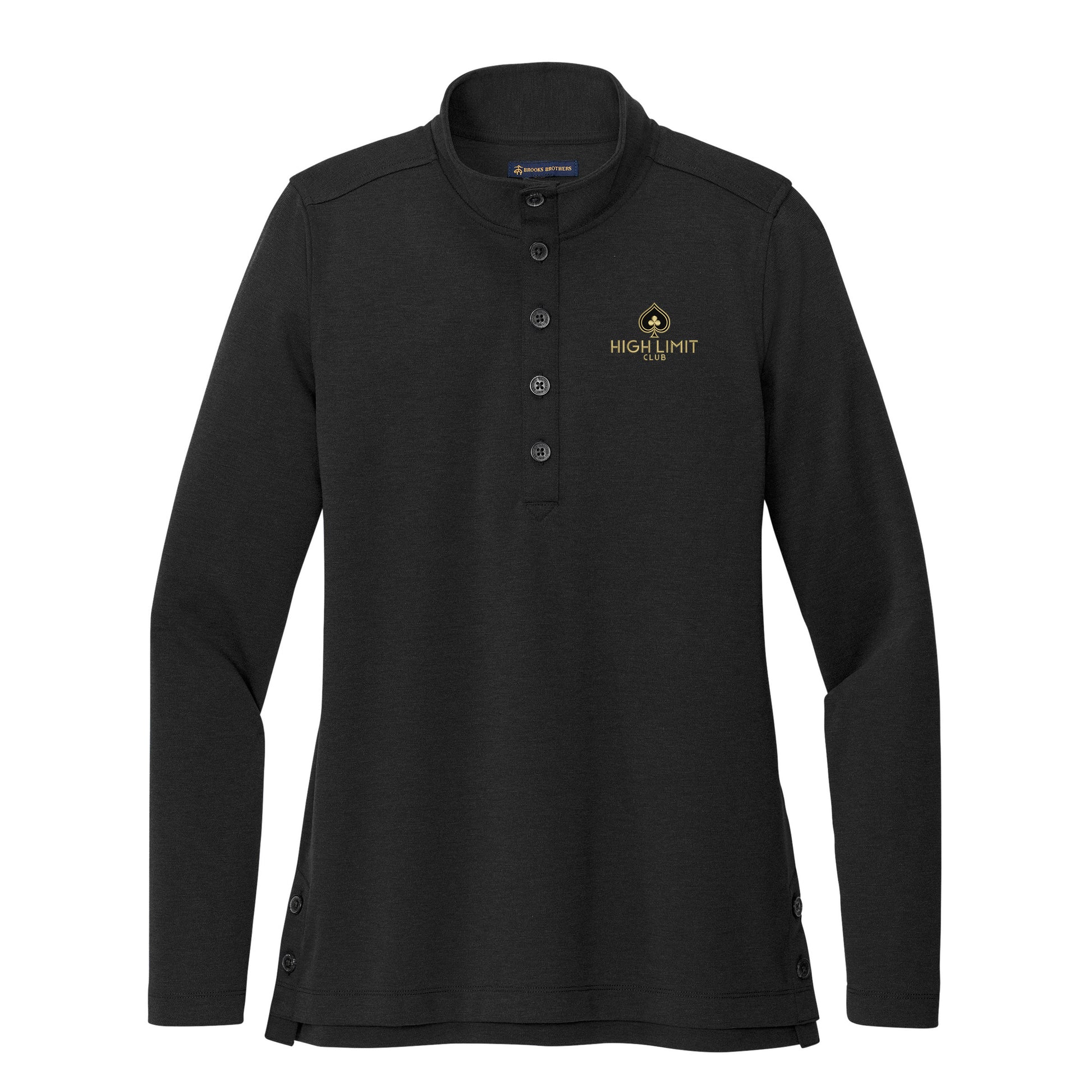 High Limit Club, Women’s Mid-Layer Stretch 1/2-Button - Black