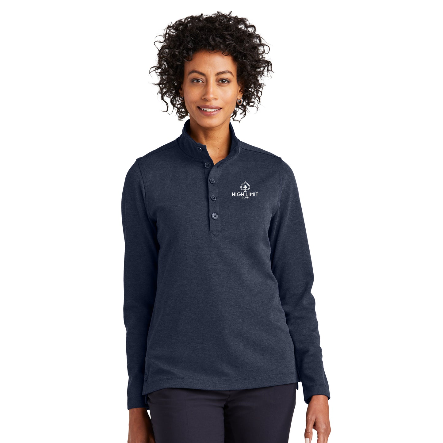 High Limit Club, Women’s Mid-Layer Stretch 1/2-Button - Navy