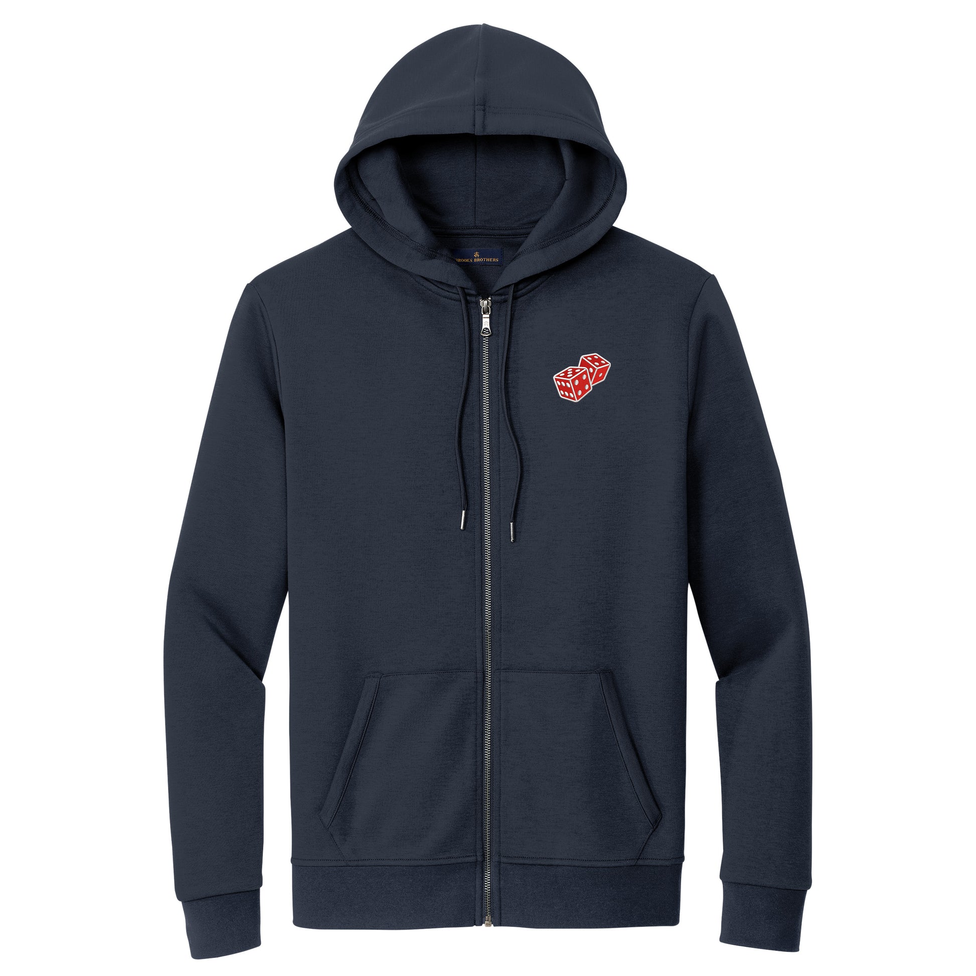 High Limit Club, Dice, Double-Knit Full-Zip Hoodie- Navy