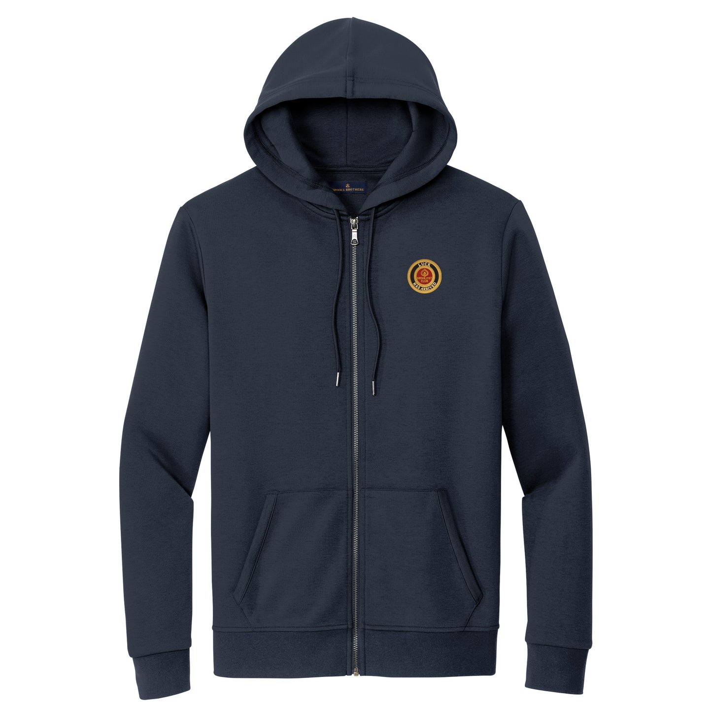 High Limit Club, Luck Has Arrived, Double-Knit Full-Zip Hoodie- Navy