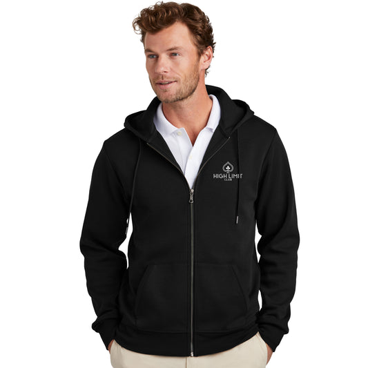 High Limit Club, Double-Knit Full-Zip Hoodie_Black