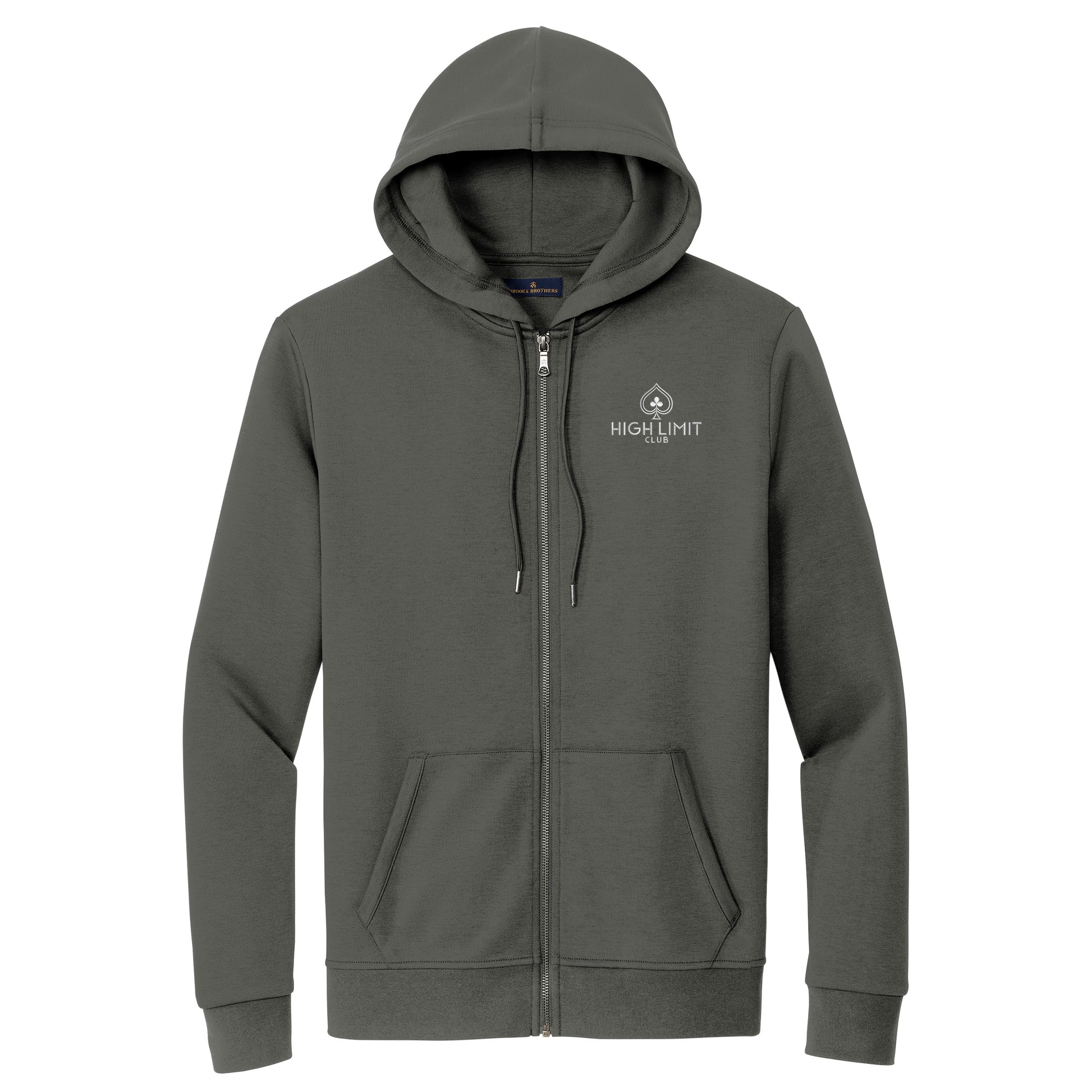 High Limit Club, Double-Knit Full-Zip Hoodie_Grey