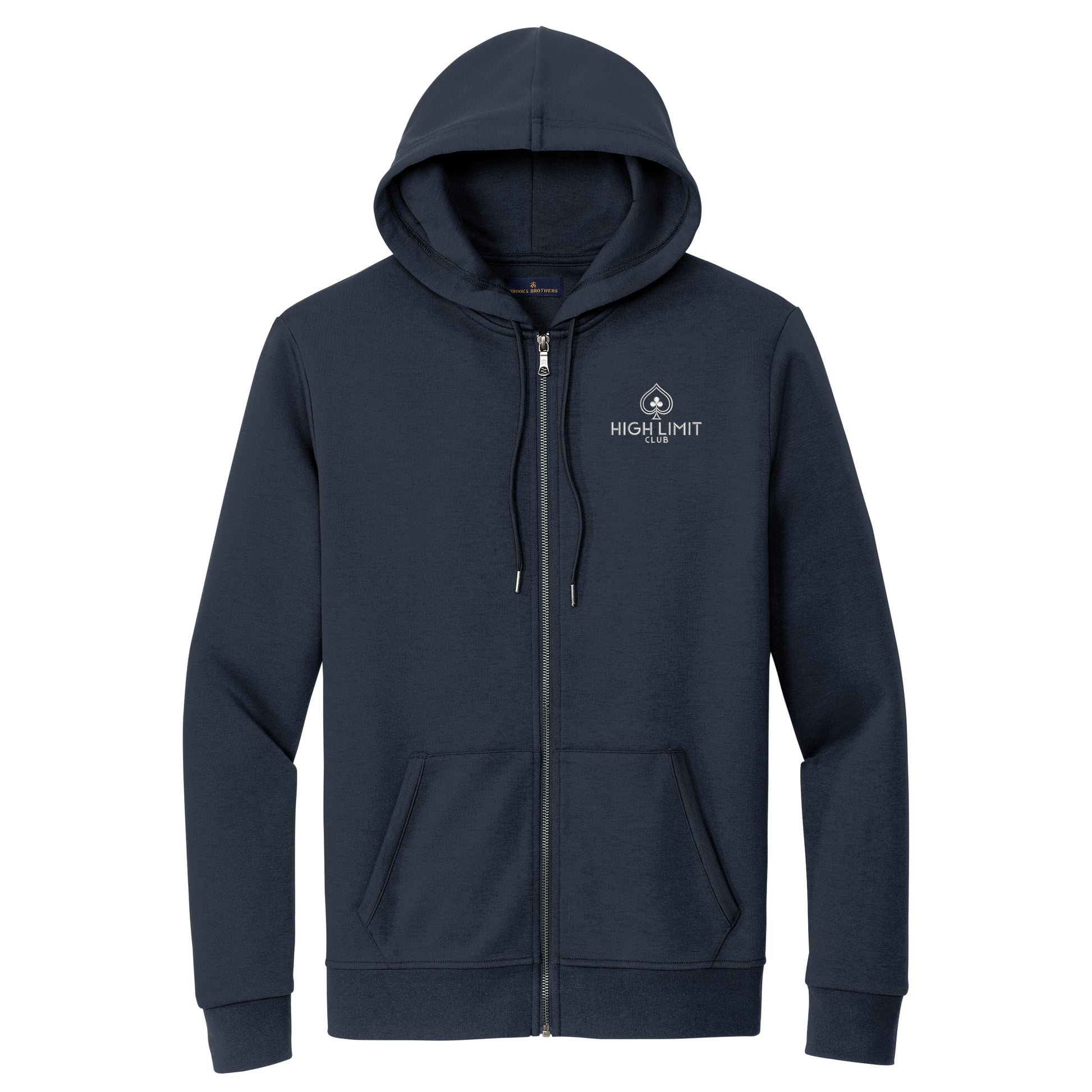 High Limit Club, Double-Knit Full-Zip Hoodie_Navy