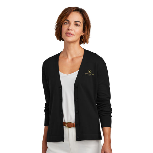 High Limit Club, Women’s Cotton Stretch Cardigan Sweater - Black