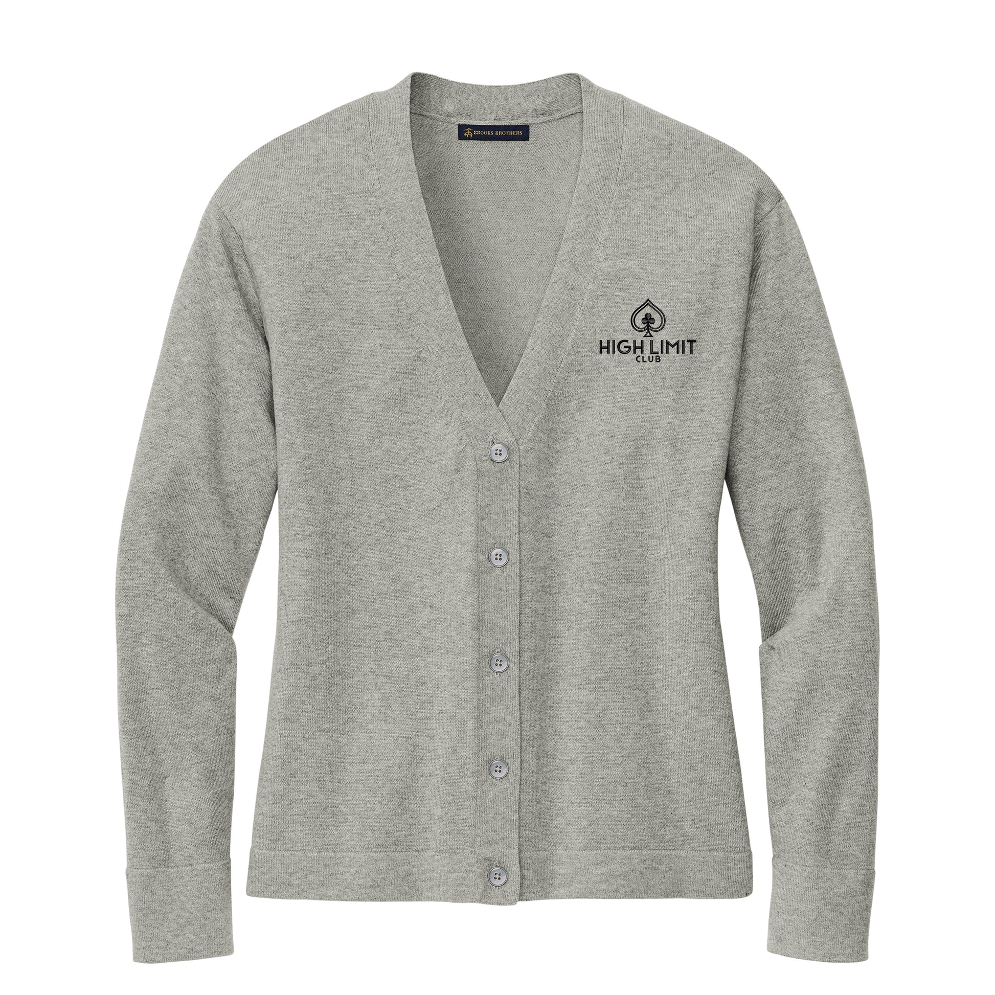 High Limit Club, Women’s Cotton Stretch Cardigan Sweater - Grey