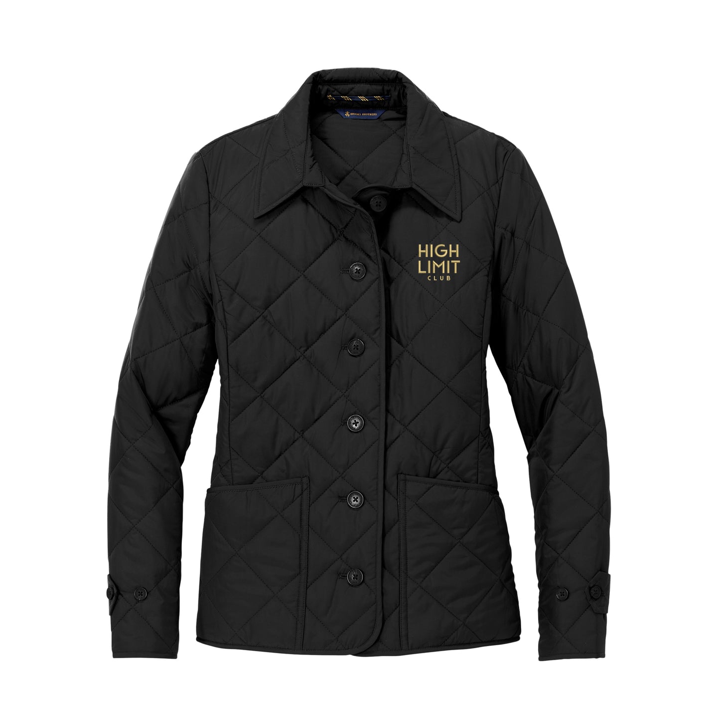 High Limit Club, HLC Gold Logo, Brooks Brothers® Women’s Quilted Jacket - Black