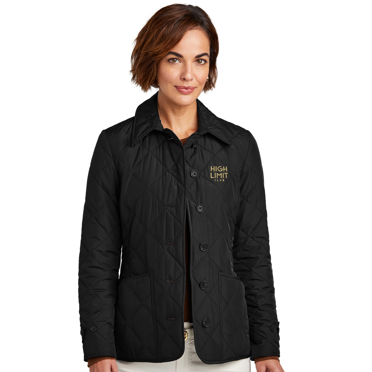 High Limit Club, HLC Gold Logo, Brooks Brothers® Women’s Quilted Jacket - Black