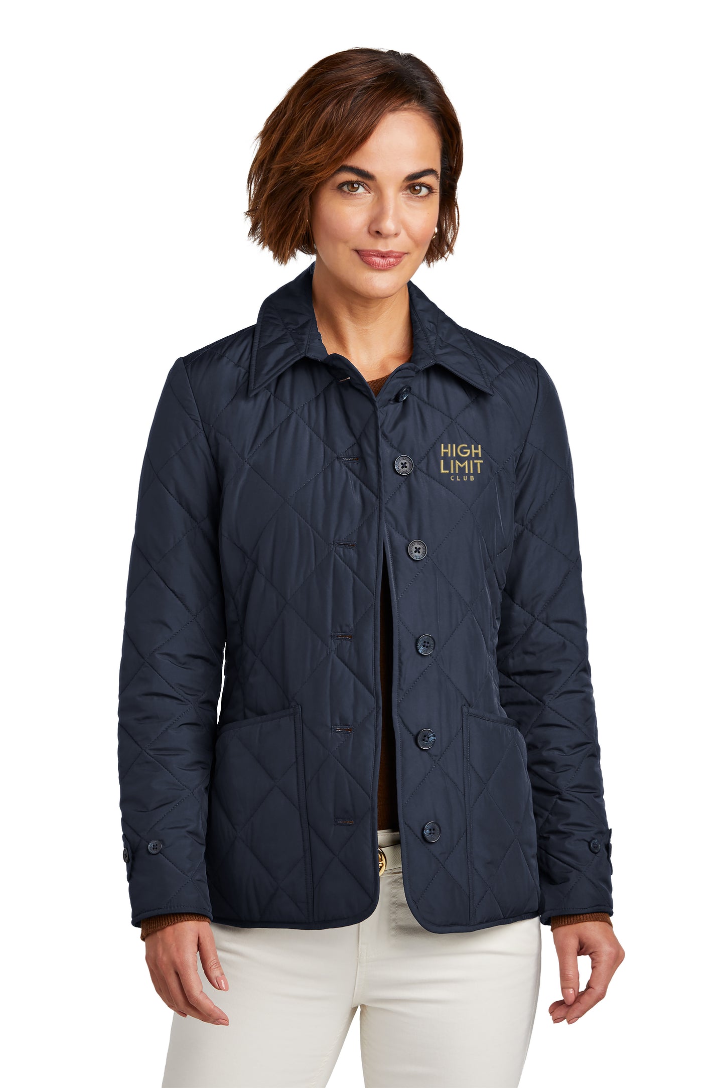 High Limit Club, HLC Gold Logo, Brooks Brothers® Women’s Quilted Jacket - Navy