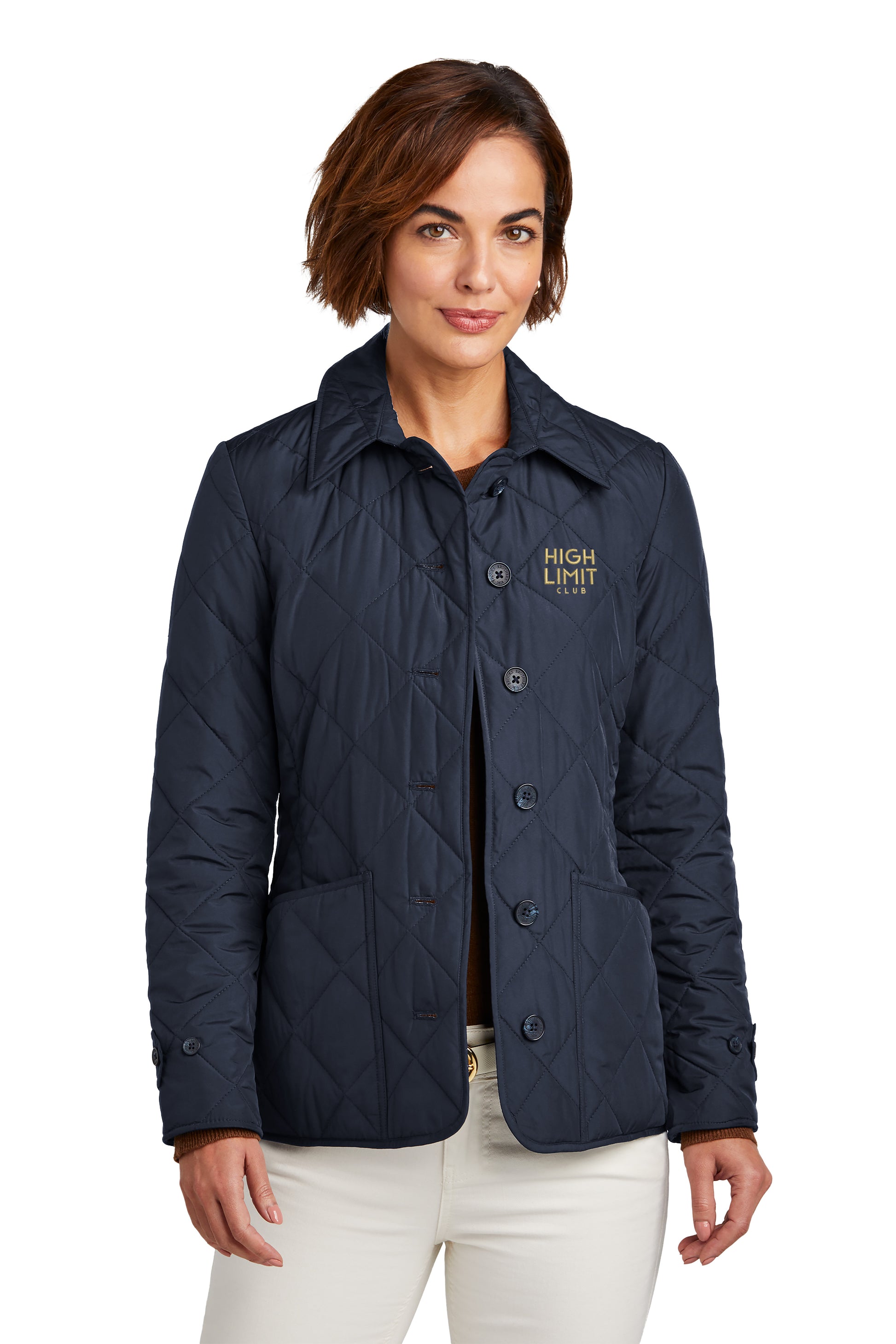 High Limit Club, HLC Gold Logo, Brooks Brothers® Women’s Quilted Jacket - Navy