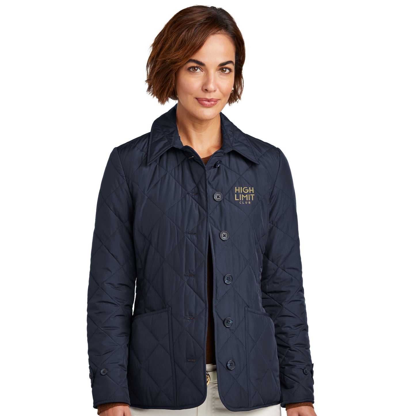 High Limit Club, HLC Gold Logo, Brooks Brothers® Women’s Quilted Jacket - Navy