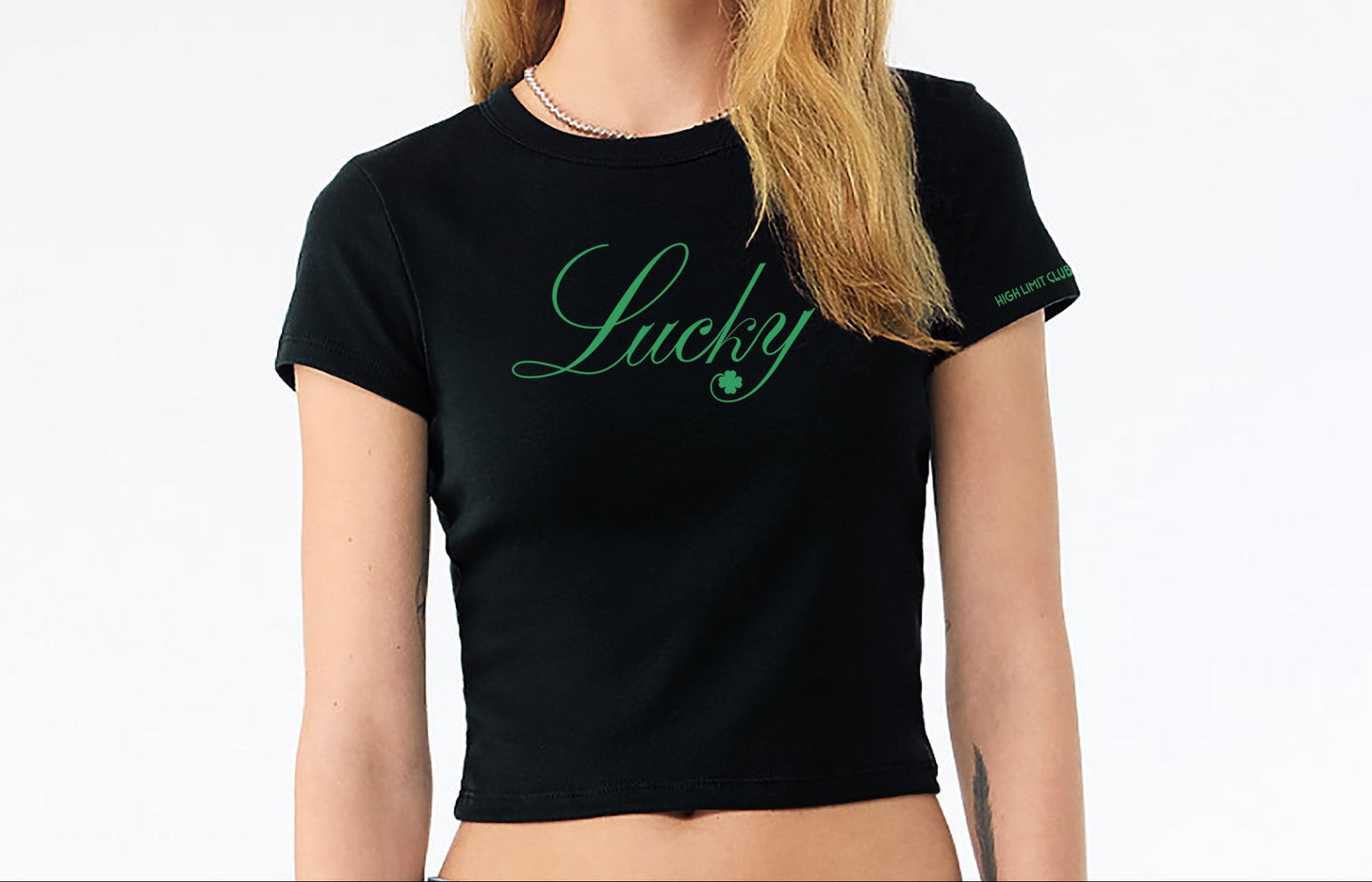 High Limit Club, Lucky Script, Women’s Micro Rib Baby Tee