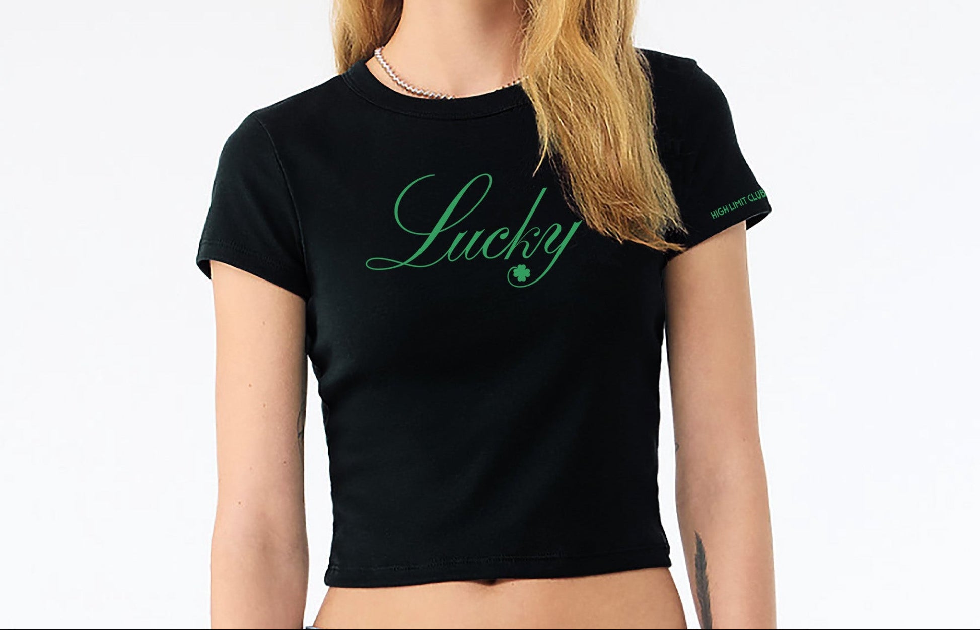 High Limit Club, Lucky Script, Women’s Micro Rib Baby Tee