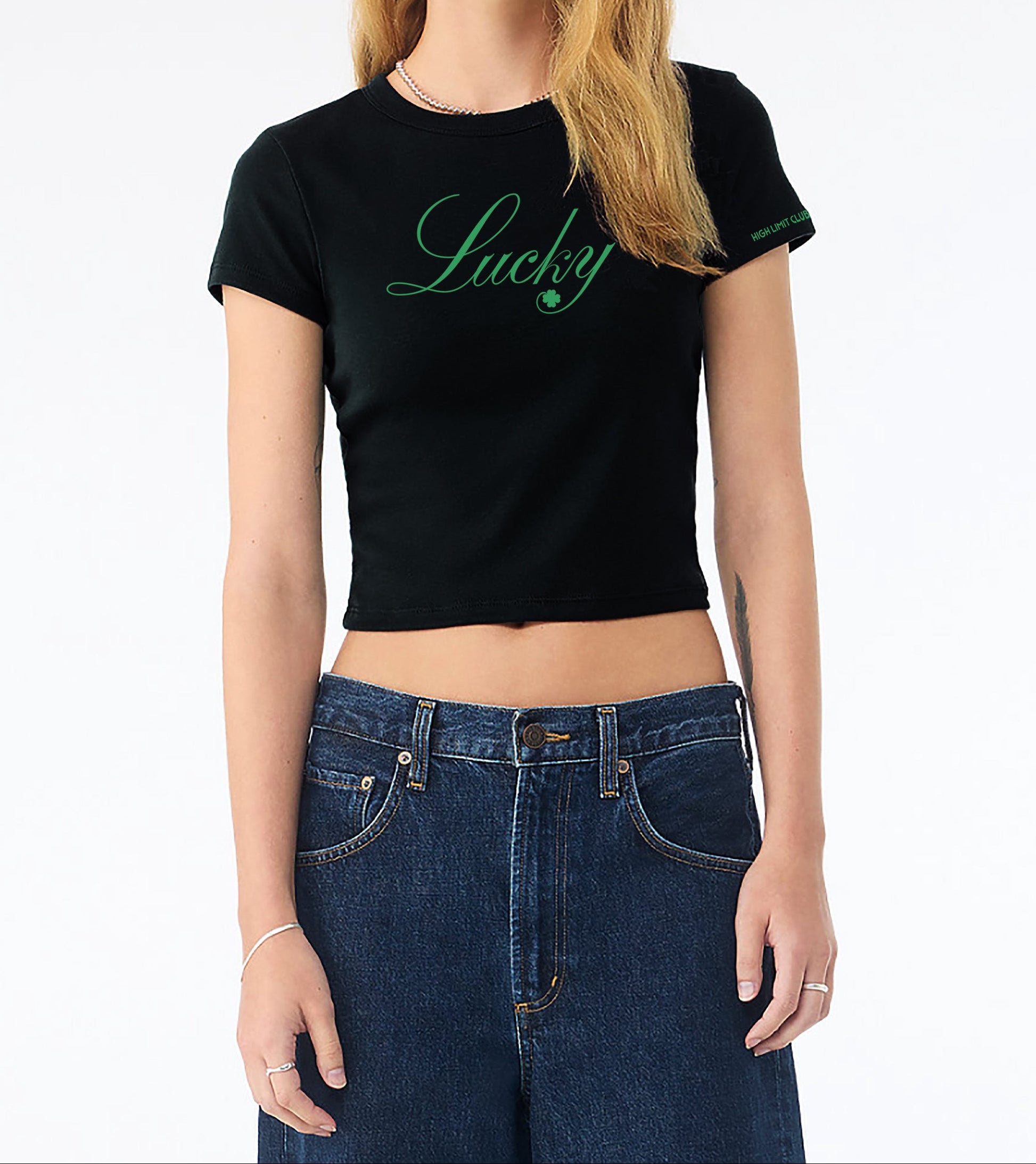 High Limit Club, Lucky Script, Women’s Micro Rib Baby Tee
