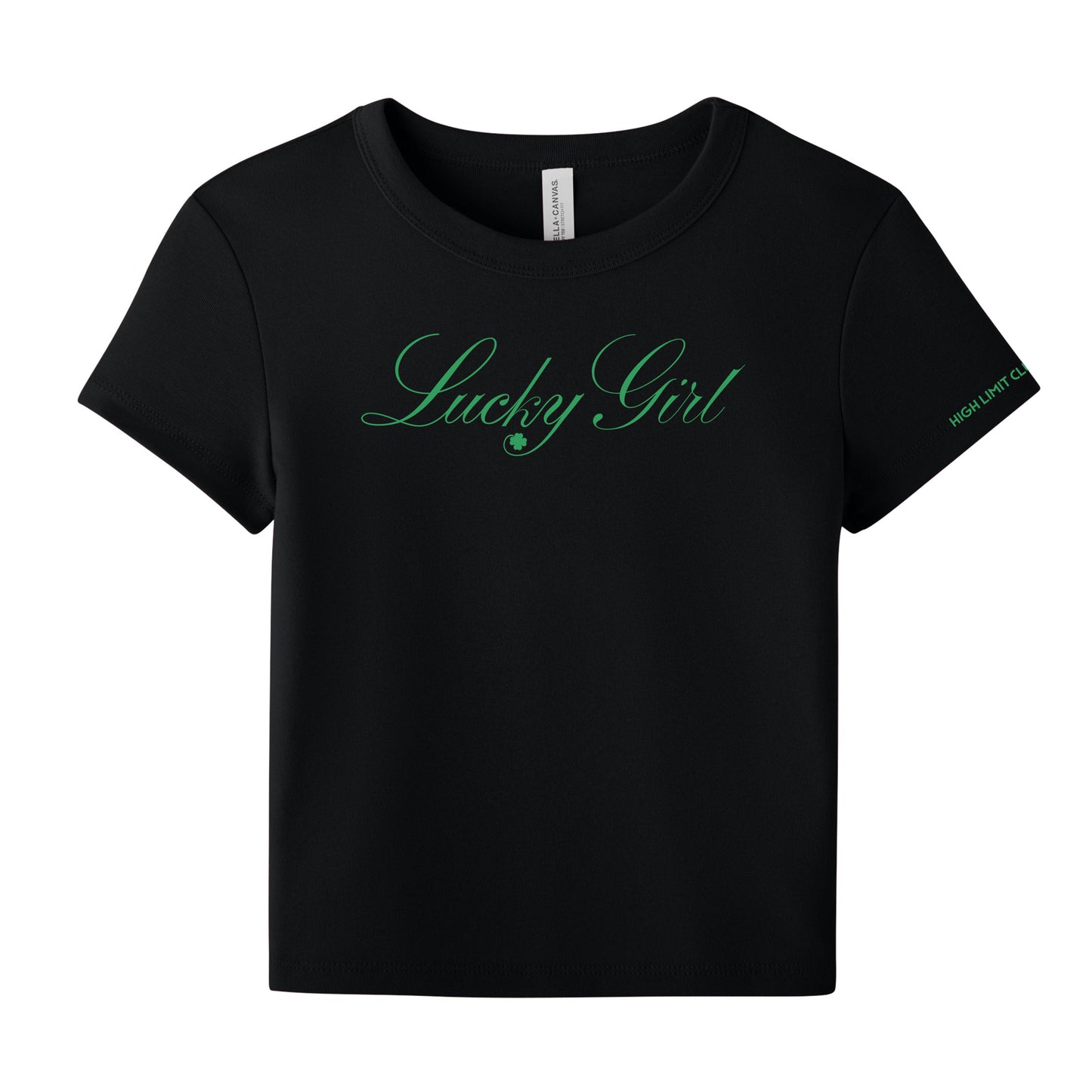 High Limit Club, Lucky Girl Script, Women’s Micro Rib Baby Tee