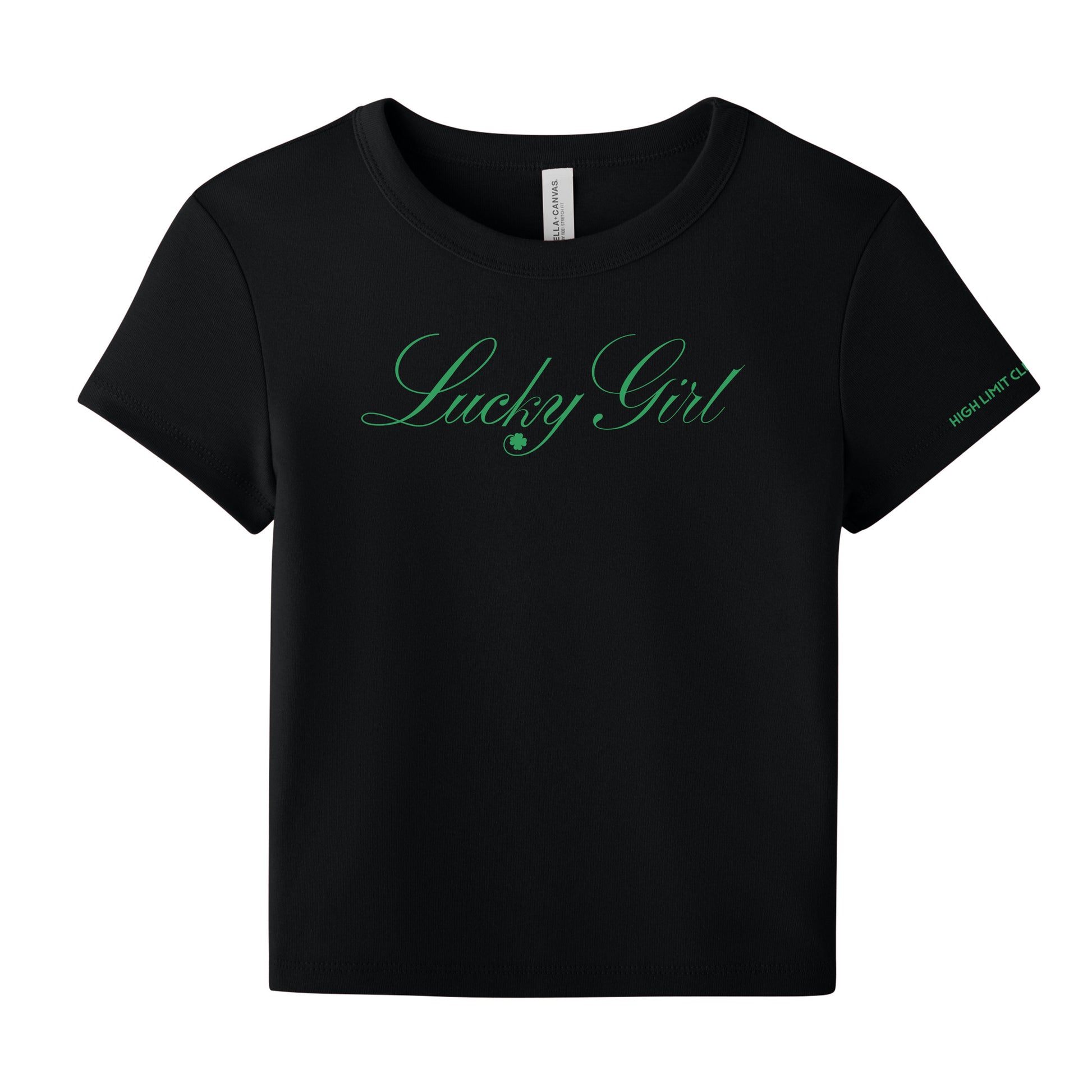 High Limit Club, Lucky Girl Script, Women’s Micro Rib Baby Tee