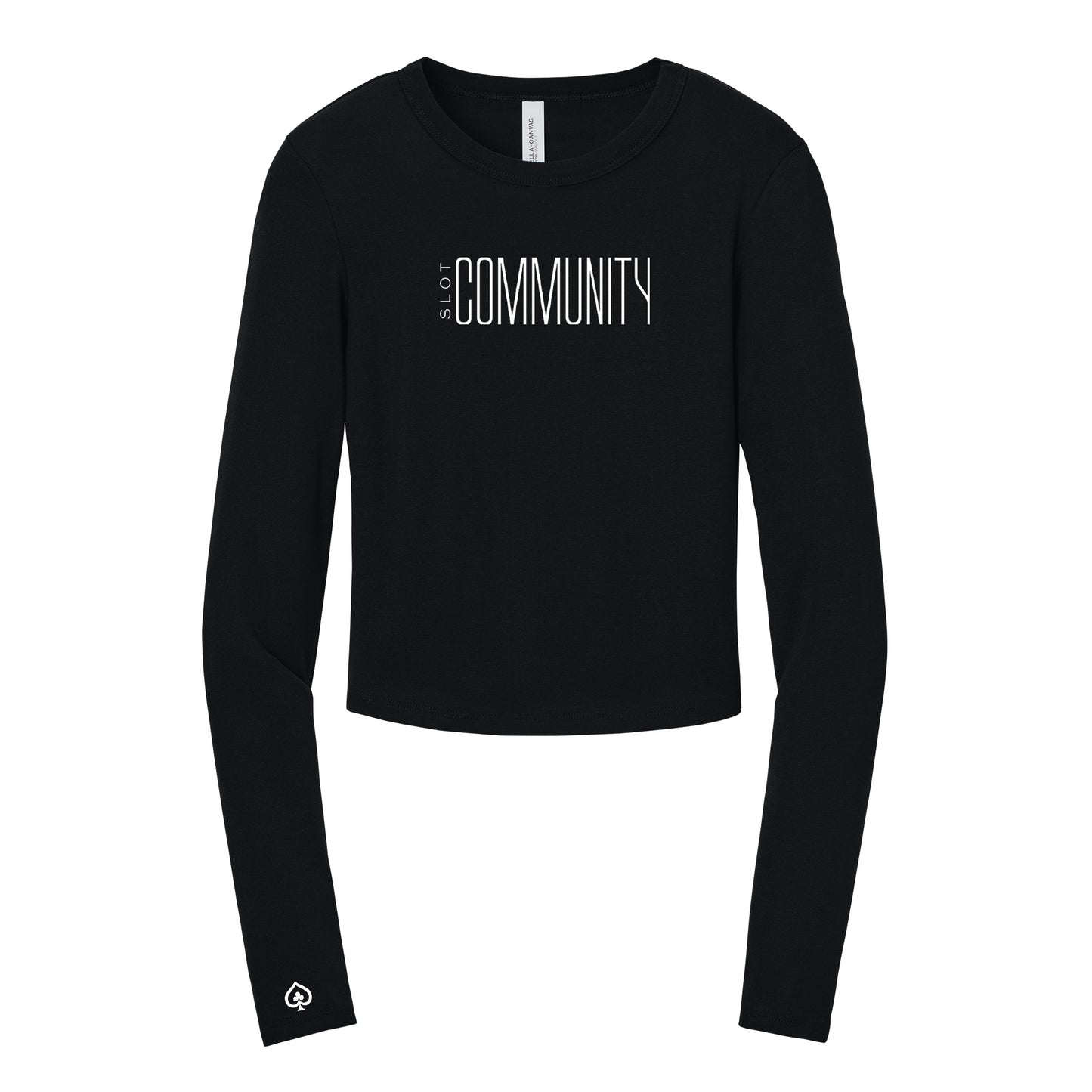 High Limit Club, Baccarat Community, Women’s Micro Rib Long Sleeve Baby T-Shirt - Black