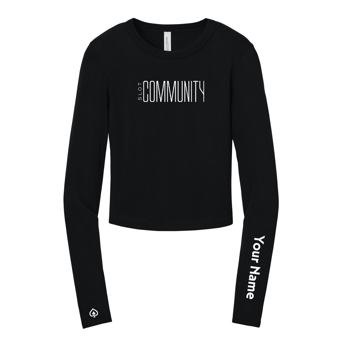 High Limit Club, Baccarat Community, Customizable (Your Name), Women’s Micro Rib Long Sleeve Baby T-Shirt