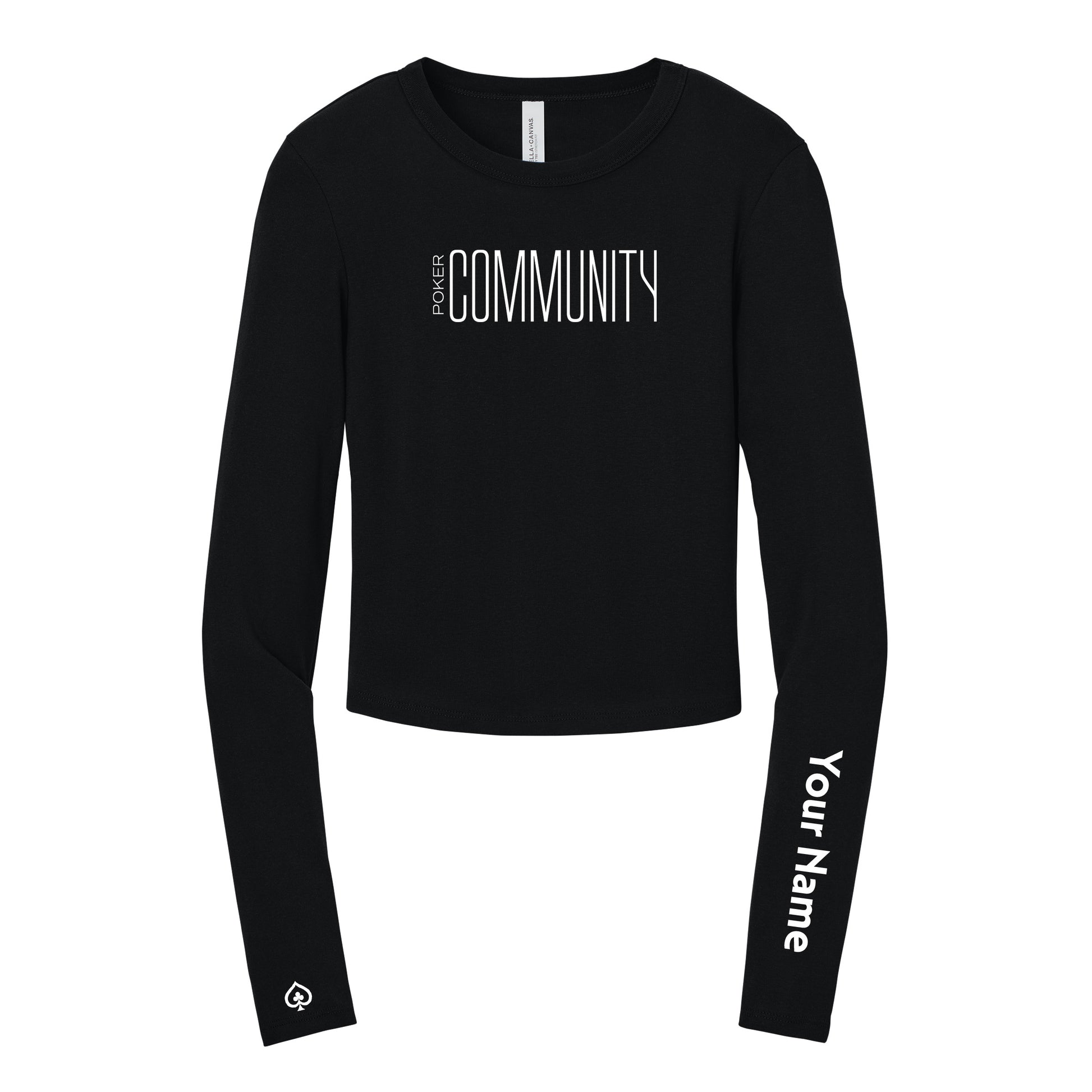 High Limit Club, Poker Community, Customizable Left Arm (Your Name), Women’s Micro Rib Long Sleeve Baby T-Shirt