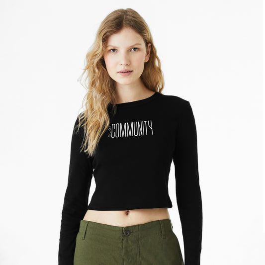 High Limit Club, Slot Community, Women’s Micro Rib Long Sleeve Baby T-Shirt- Black