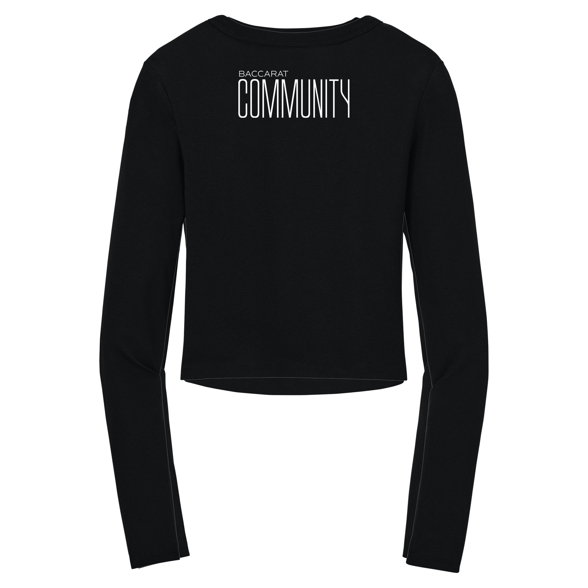 High Limit Club, Baccarat Community,  Customizable (Your Name), Women’s Micro Rib Long Sleeve Baby T-Shirt - Black