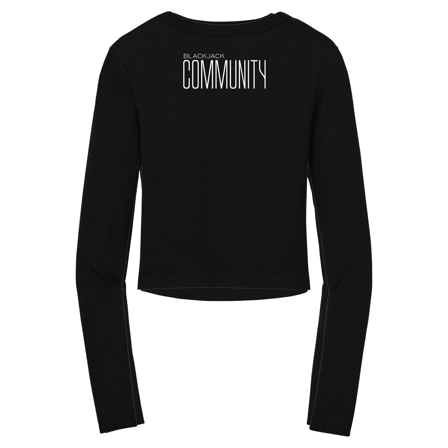 High Limit Club, Blackjack Community, Customizable (Your Name), Women’s Micro Rib Long Sleeve Baby T-Shirt - Black