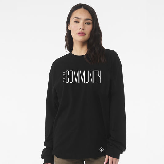 High Limit Club, Slot Community, Unisex 6-Ounce Heavyweight Long Sleeve Tee - Black las vegas slot community gamble