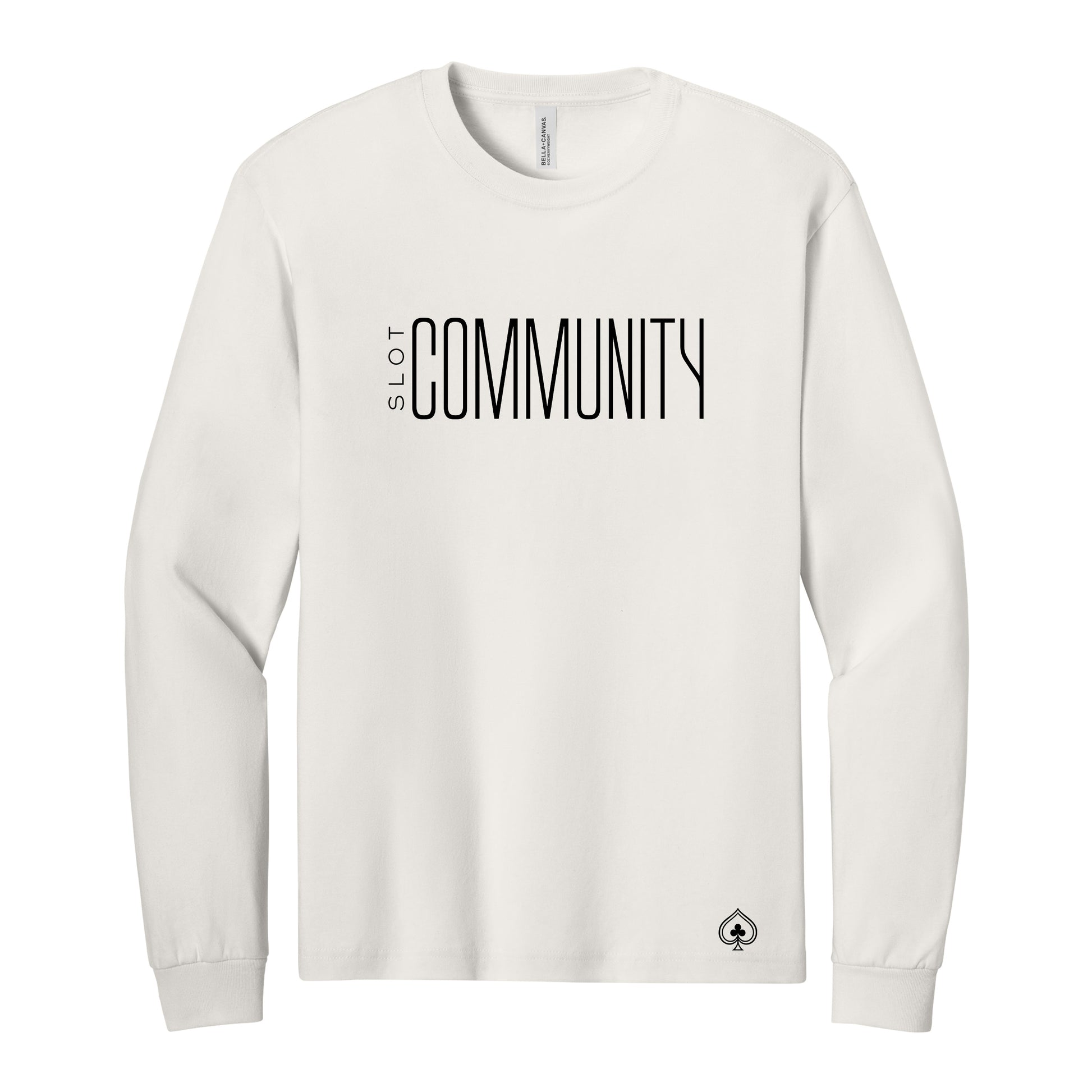 High Limit Club, Slot Community, Unisex 6-Ounce Heavyweight Long Sleeve Tee - Vintage White