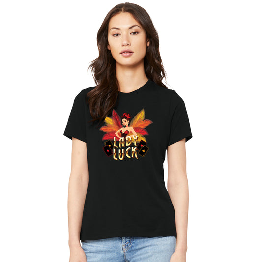 High Limit Club, Lady Luck, BELLA+CANVAS® Women’s Relaxed Jersey Short Sleeve T-Shirt