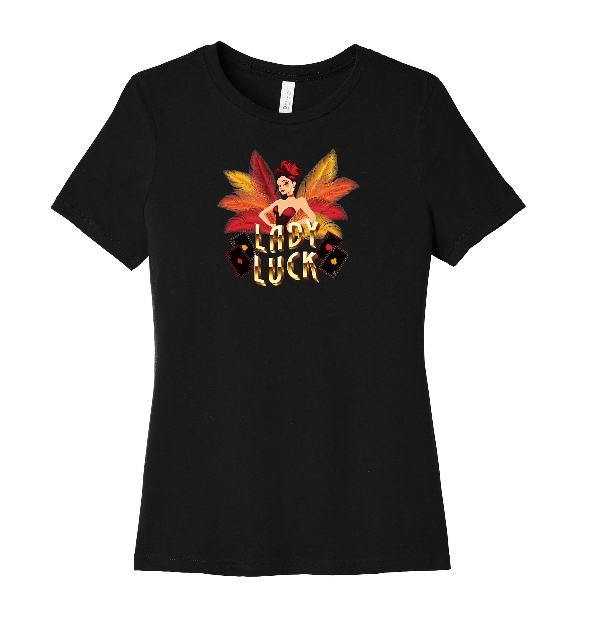 High Limit Club, Lady Luck, BELLA+CANVAS® Women’s Relaxed Jersey Short Sleeve T-Shirt