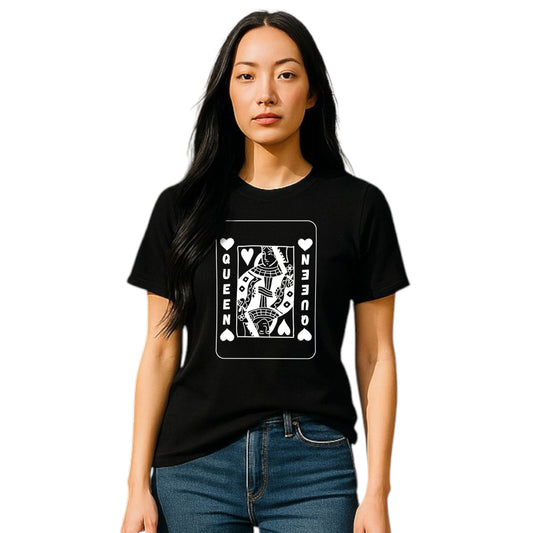 High Limit Club, Queen Card, Women’s Relaxed Jersey Short Sleeve T-Shirt - Black