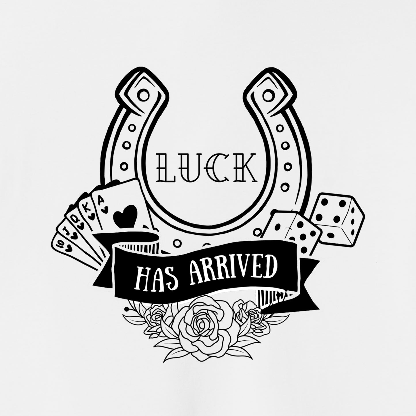 High Limit Club, Luck Has Arrived, Women’s Relaxed Jersey Short Sleeve T-Shirt - White