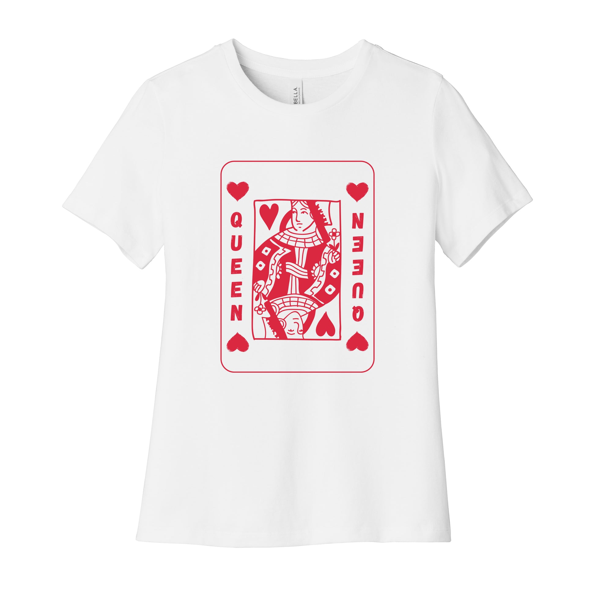 High Limit Club, Queen Card, Women’s Relaxed Jersey Short Sleeve T-Shirt - White