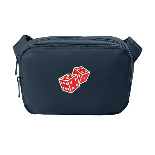High Limit Club, Dice, Matte Dual-Compartment Crossbody - Navy