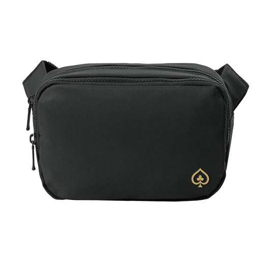 High Limit Club, 3D Effect Vinyl, Matte Dual-Compartment Crossbody Bag - Black