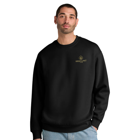 High Limit Club, Heavyweight Fleece Crew - Black