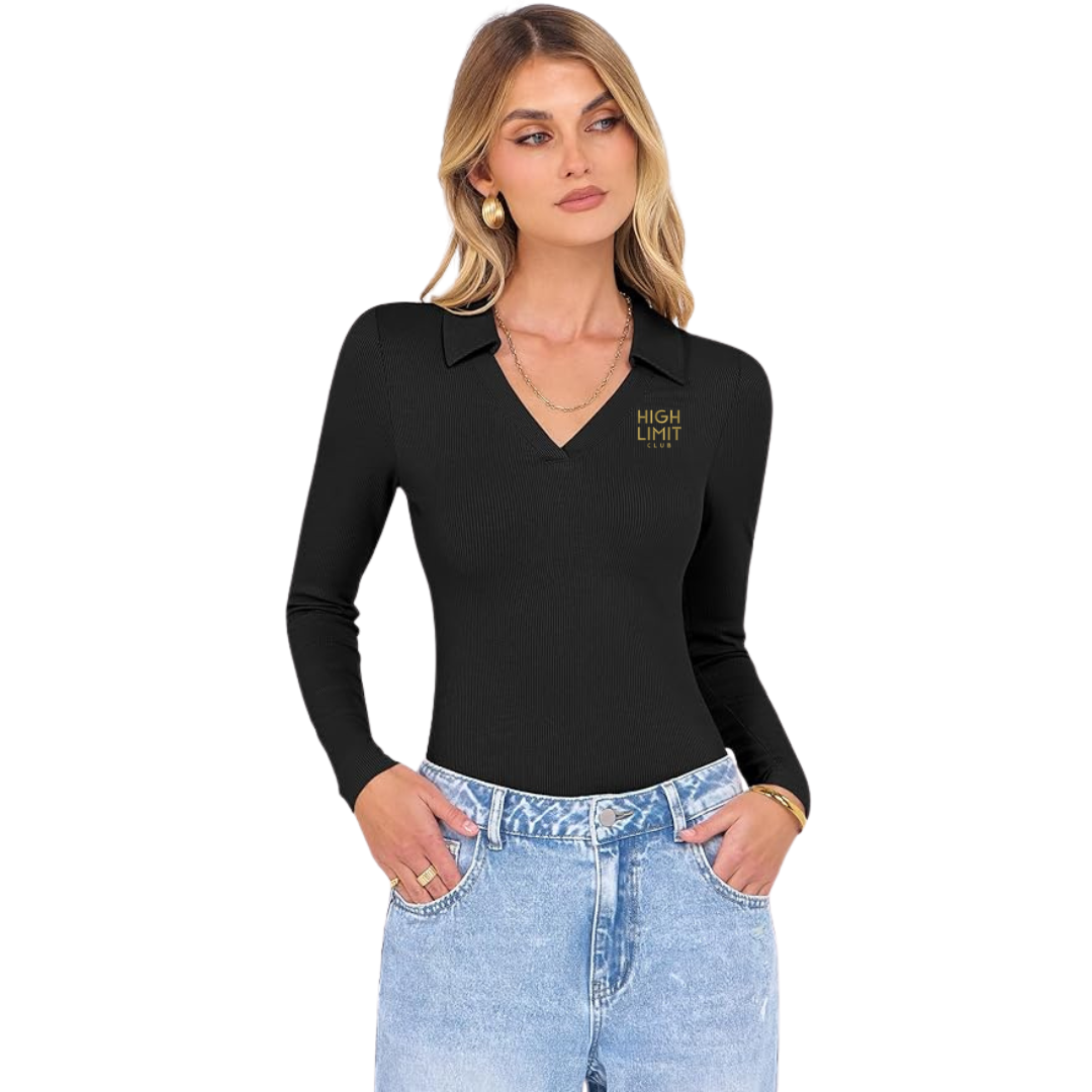 High Limit Club, Long Sleeve Shirts V Neck