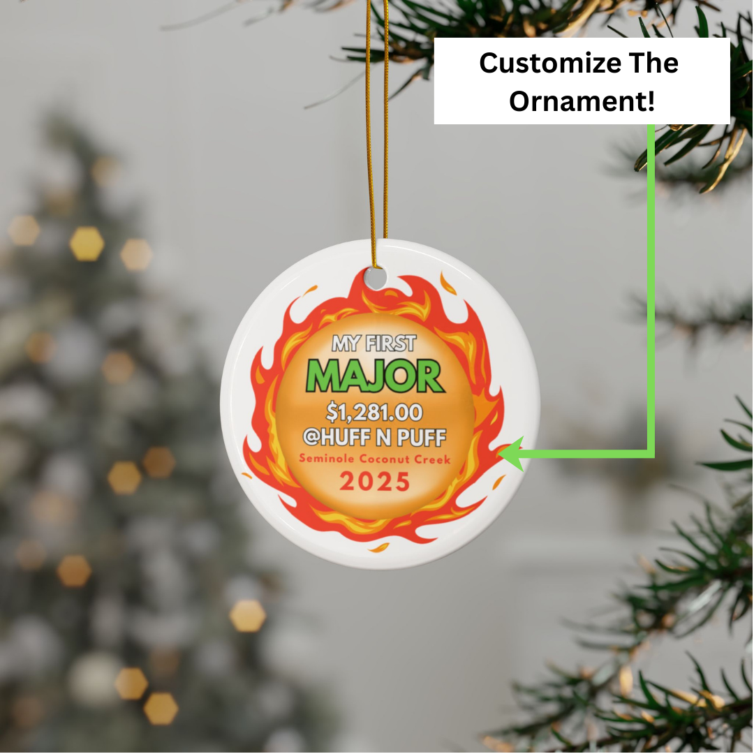 Customizable, My First "MAJOR" Ceramic Ornament - Casino Game Keepsake