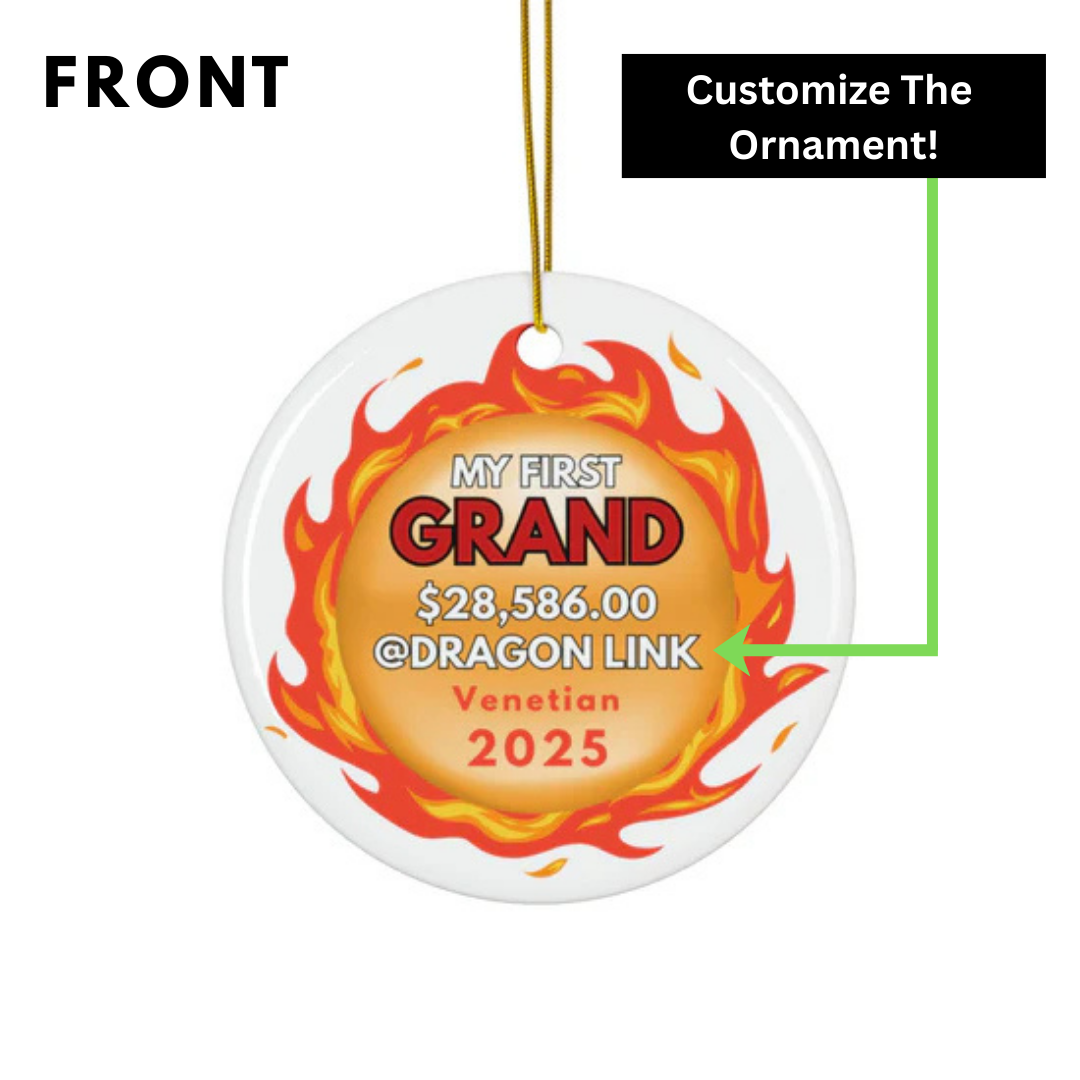Customizable, My First "GRAND" Ceramic Ornament - Casino Game Keepsake