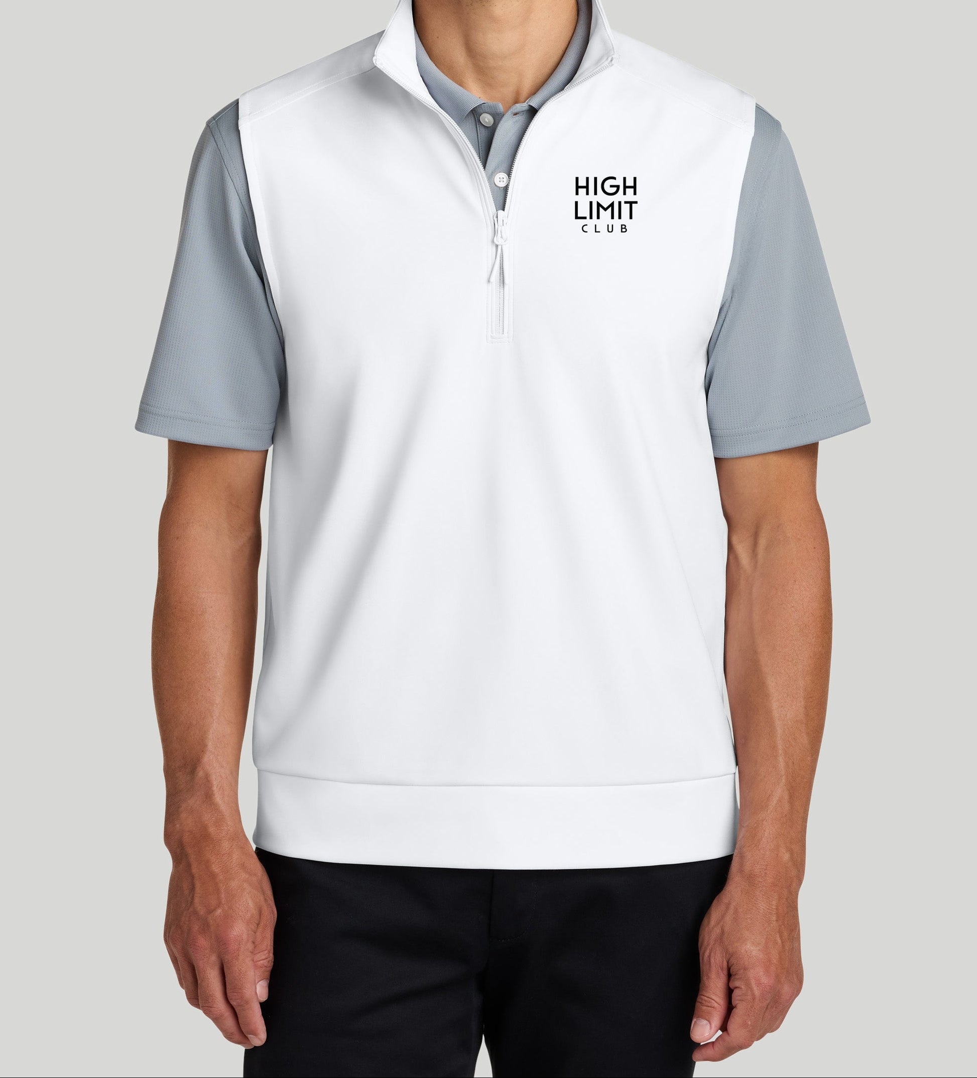 The Citadel, Raised , Double Knit 1/4-Zip Vest - White