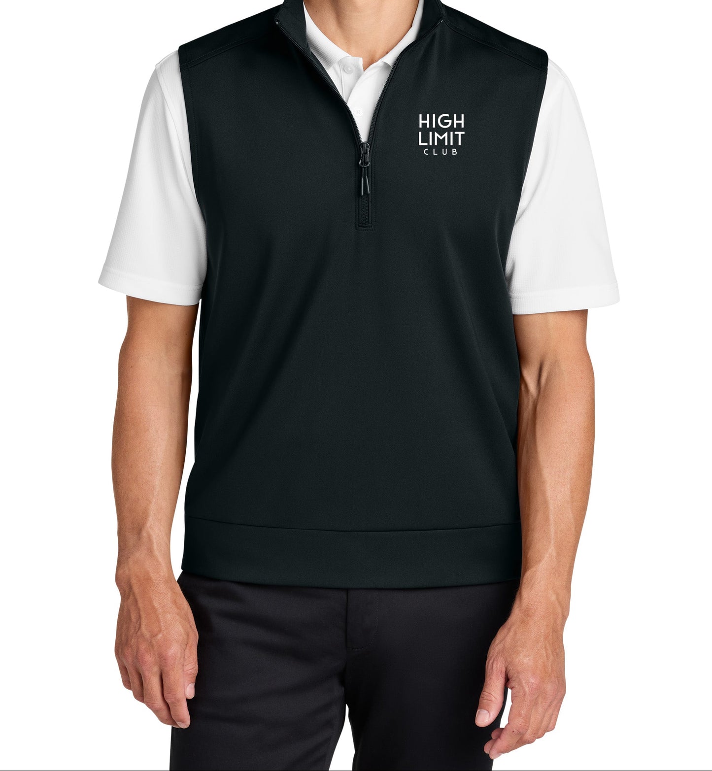 The Citadel, Raised , Double Knit 1/4-Zip Vest - Black