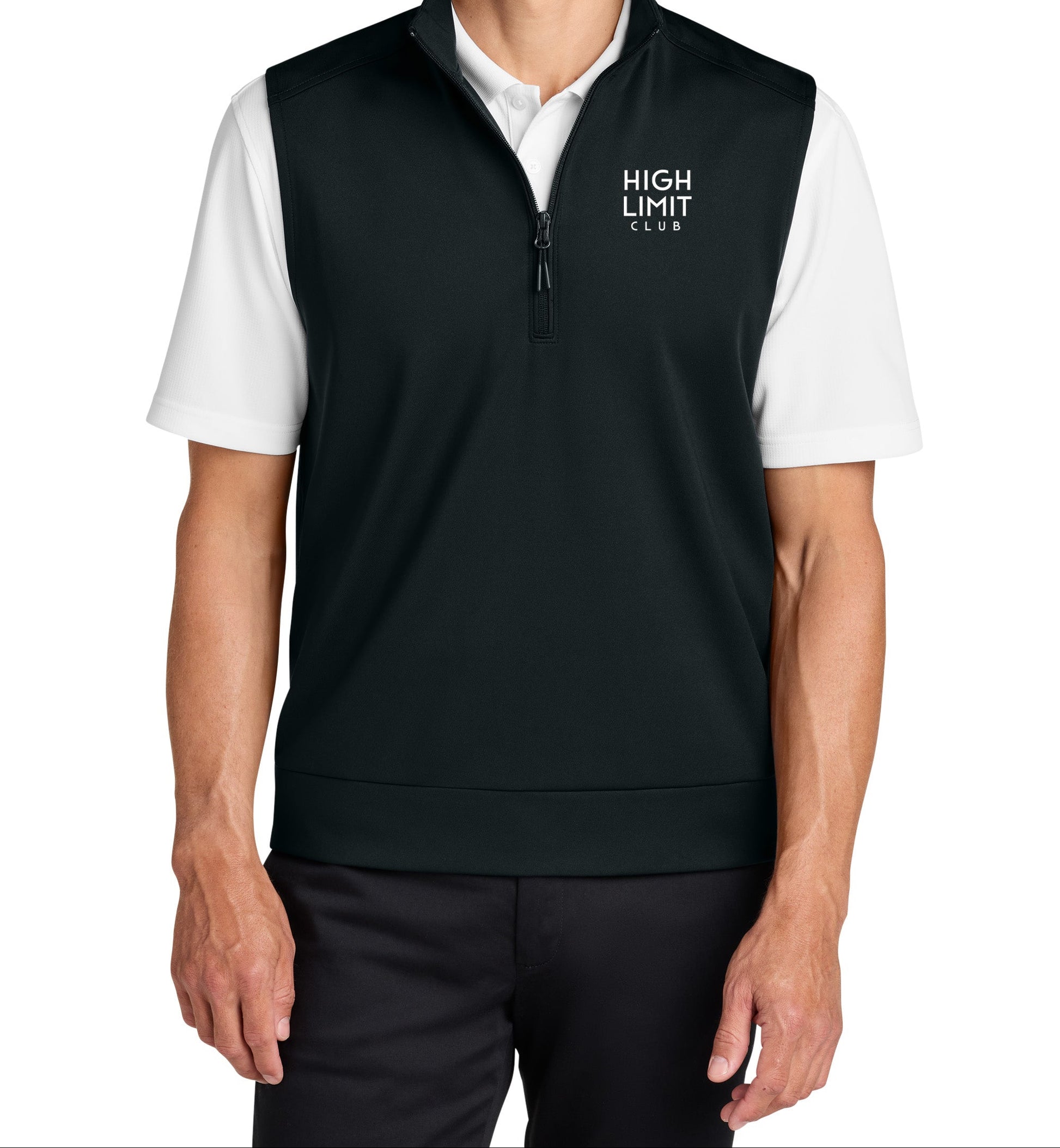 The Citadel, Raised , Double Knit 1/4-Zip Vest - Black