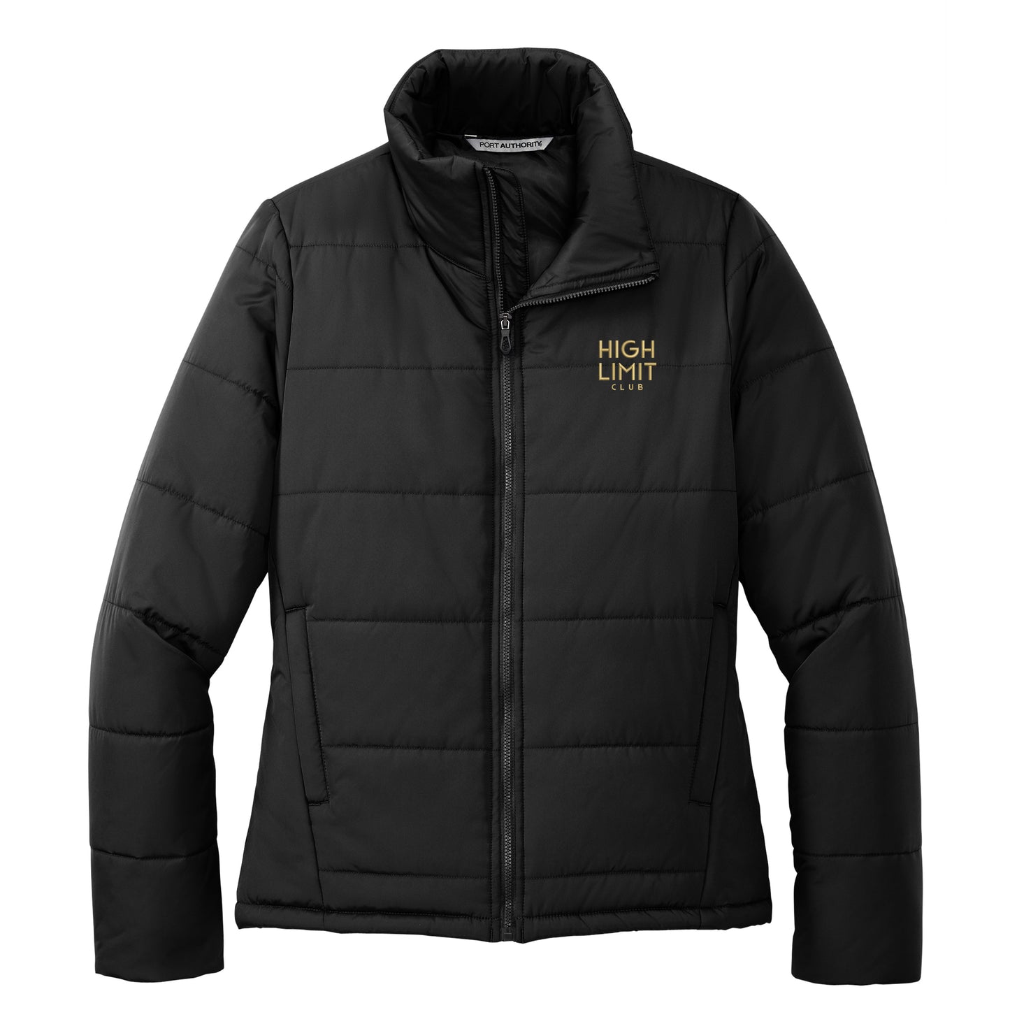 High Limit Club, HLC Stack Logo, Port Authority® Women's Puffer Jacket - Black