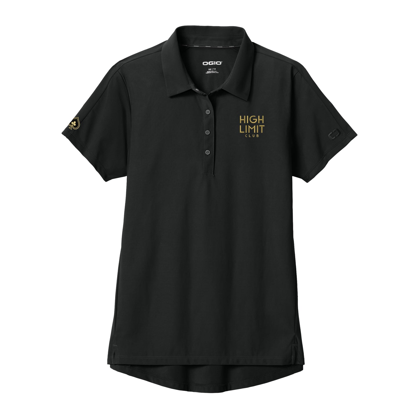 High Limit Club, Stack Logo, Women’s Envision Polo - Black
