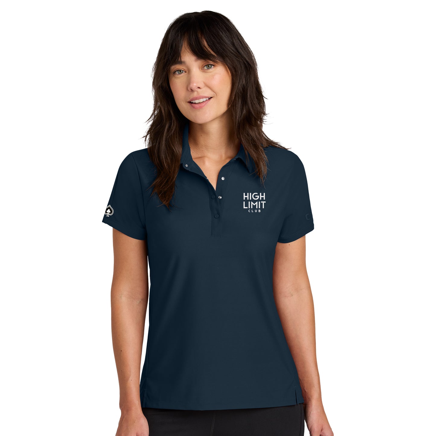 High Limit Club, Stack Logo, Women’s Envision Polo - Navy