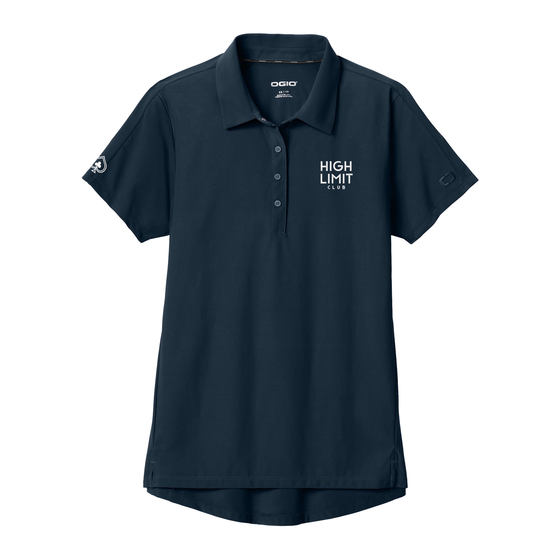 High Limit Club, Stack Logo, Women’s Envision Polo - Navy