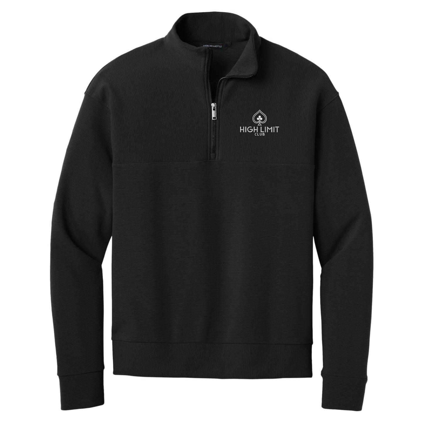 High Limit Club, Linear Texture 1/4-Zip Sweater- black