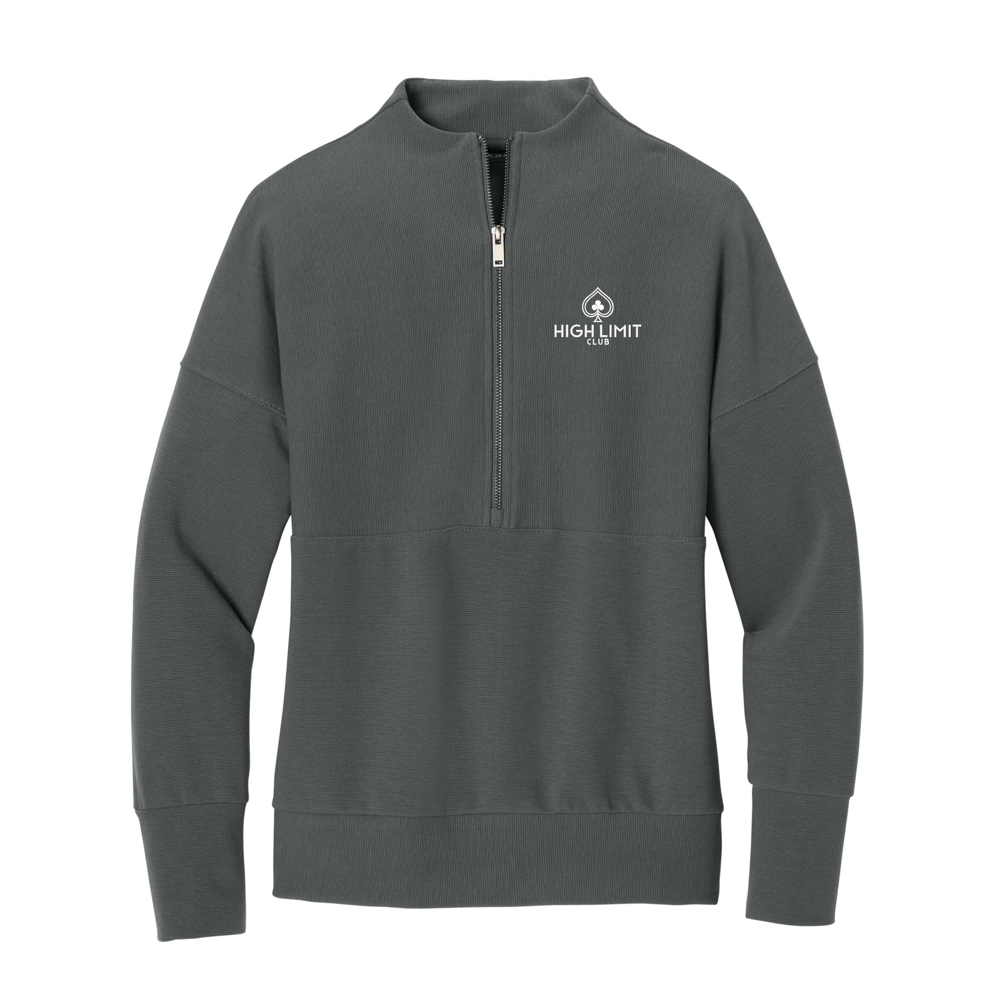 High Limit Club, Women’s Linear Texture 1/4-Zip - Gray