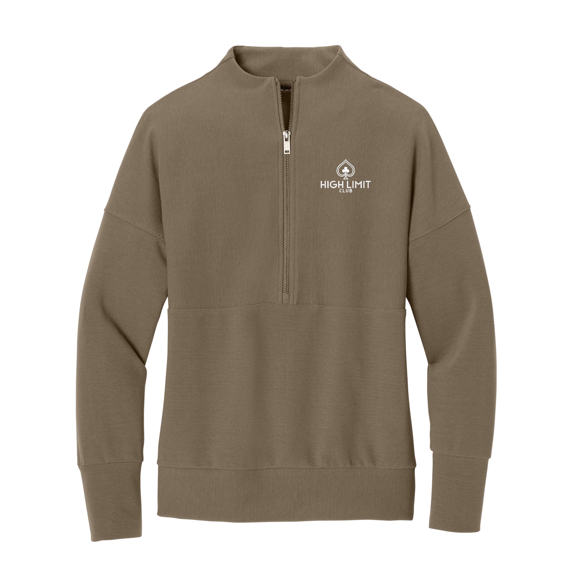 High Limit Club, Women’s Linear Texture 1/4-Zip - Beige