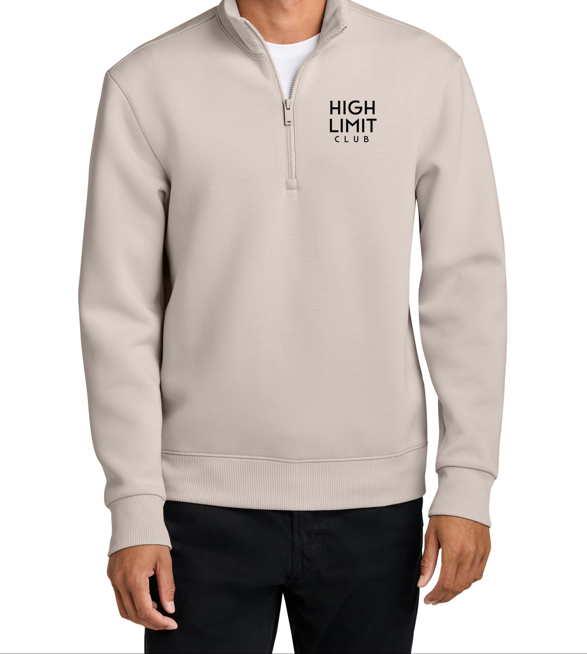 High Limit Club, HLC Stack Logo, 3D Effect, Mercer+Mettle® Soft Spacer 1/4-Zip - Warm Quartz